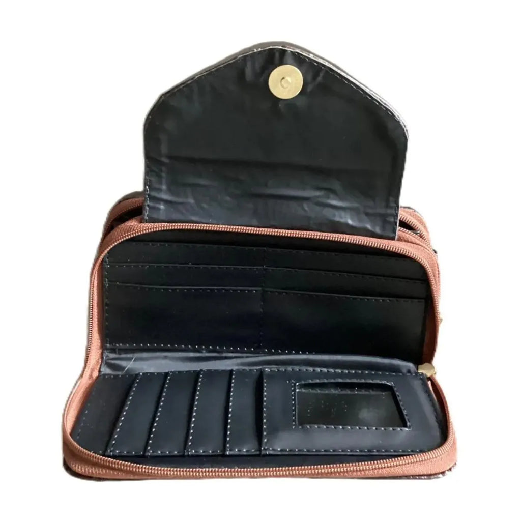 Plain Flap Shoulder Bag - Genuine Leather