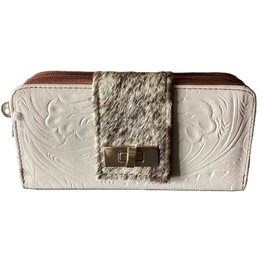 Leather Shoulder Bag with Fur - LunaArtesanal