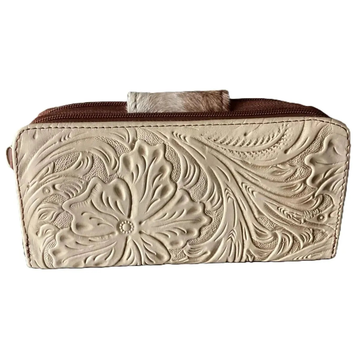 Leather Shoulder Bag with Fur - LunaArtesanal