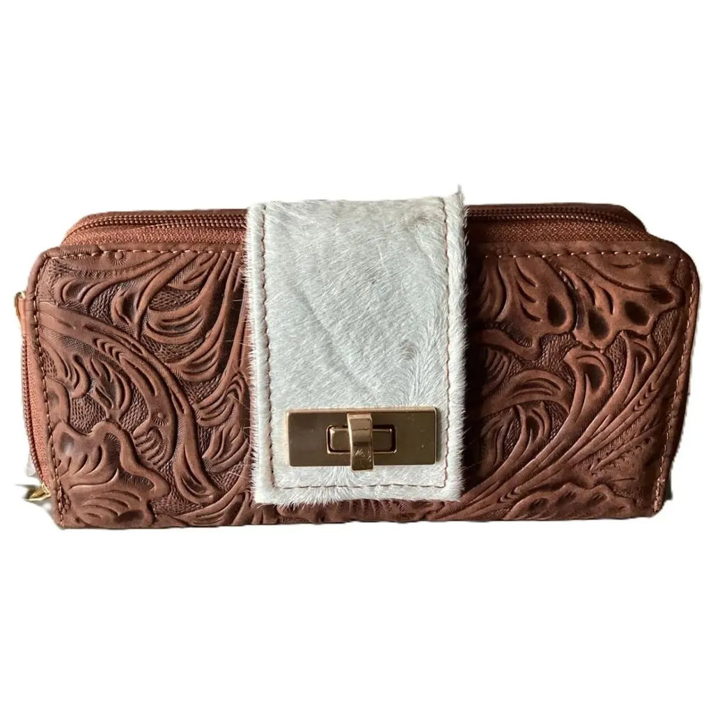 Leather Shoulder Bag with Fur - LunaArtesanal