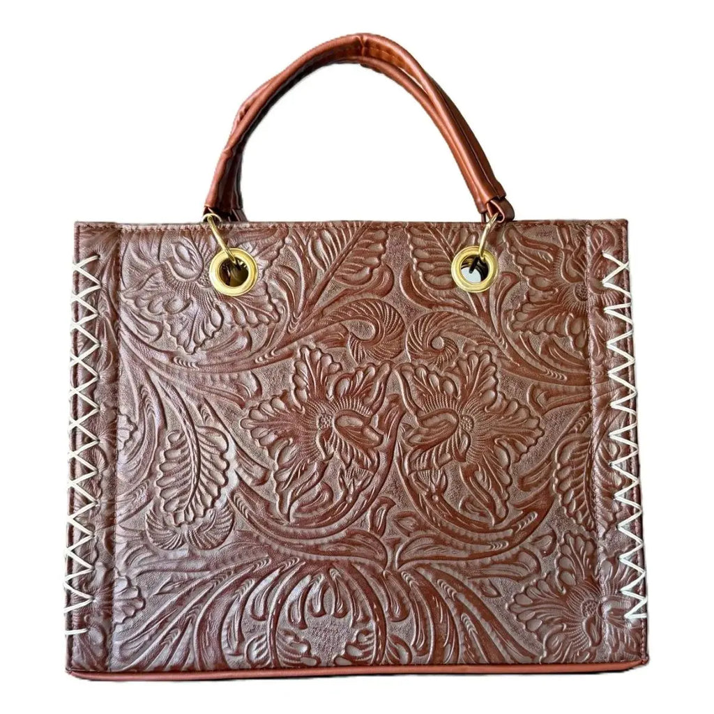 Chiseled Tote Bag with Inner Pouch - LunaArtesanal