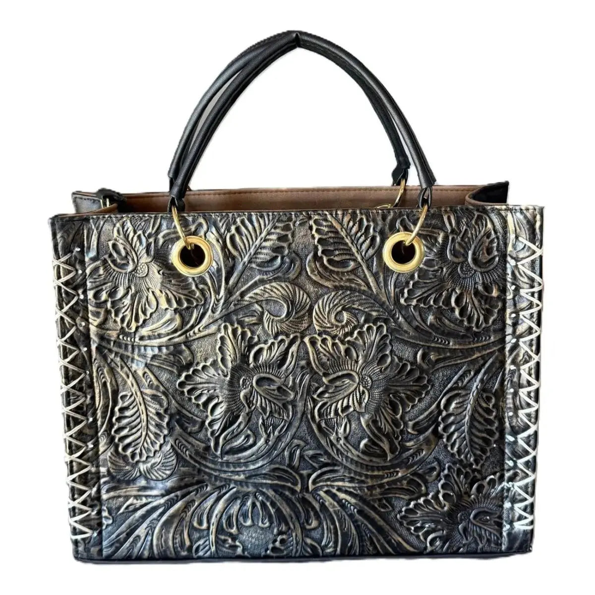 Chiseled Tote Bag with Inner Pouch - LunaArtesanal