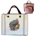 Hand-Painted Leather Tote Bag - LunaArtesanal