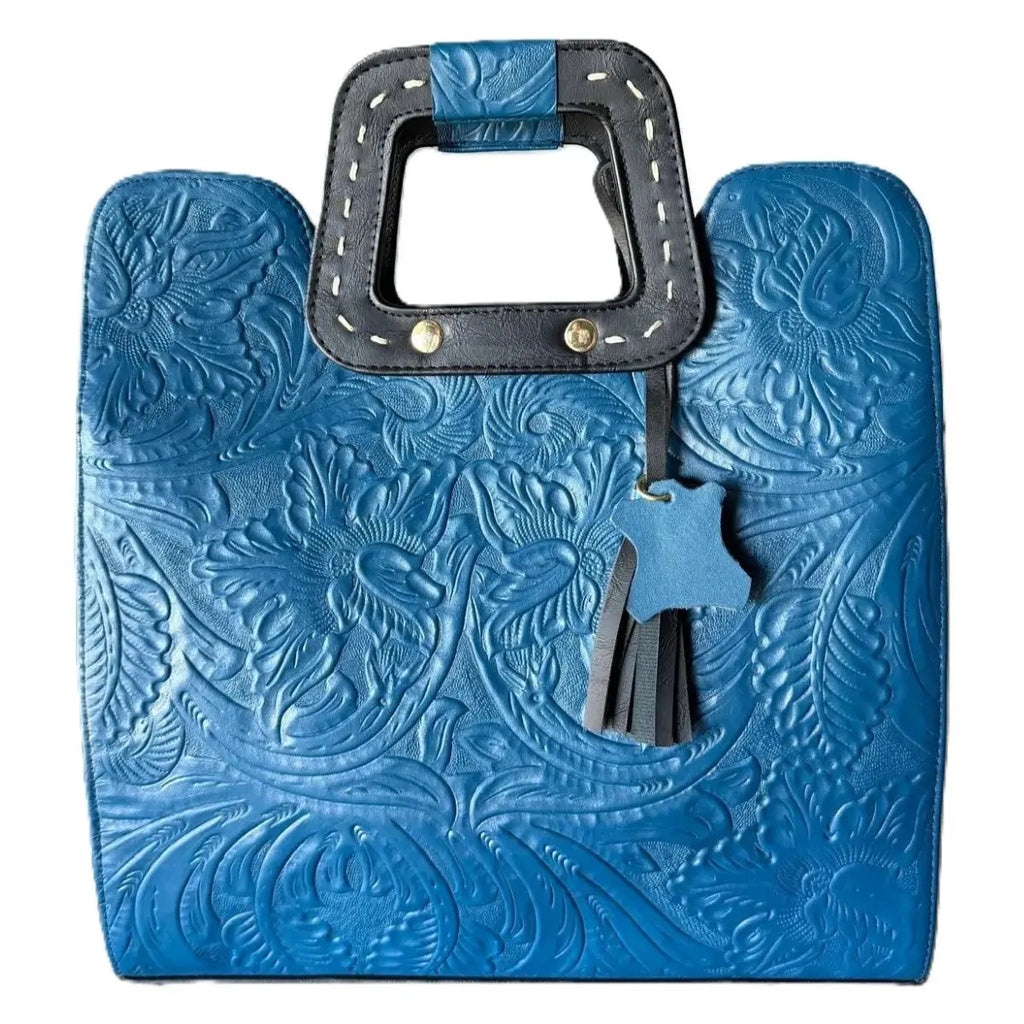 Chiseled Square Bag with Double Zipper Pockets - LunaArtesanal