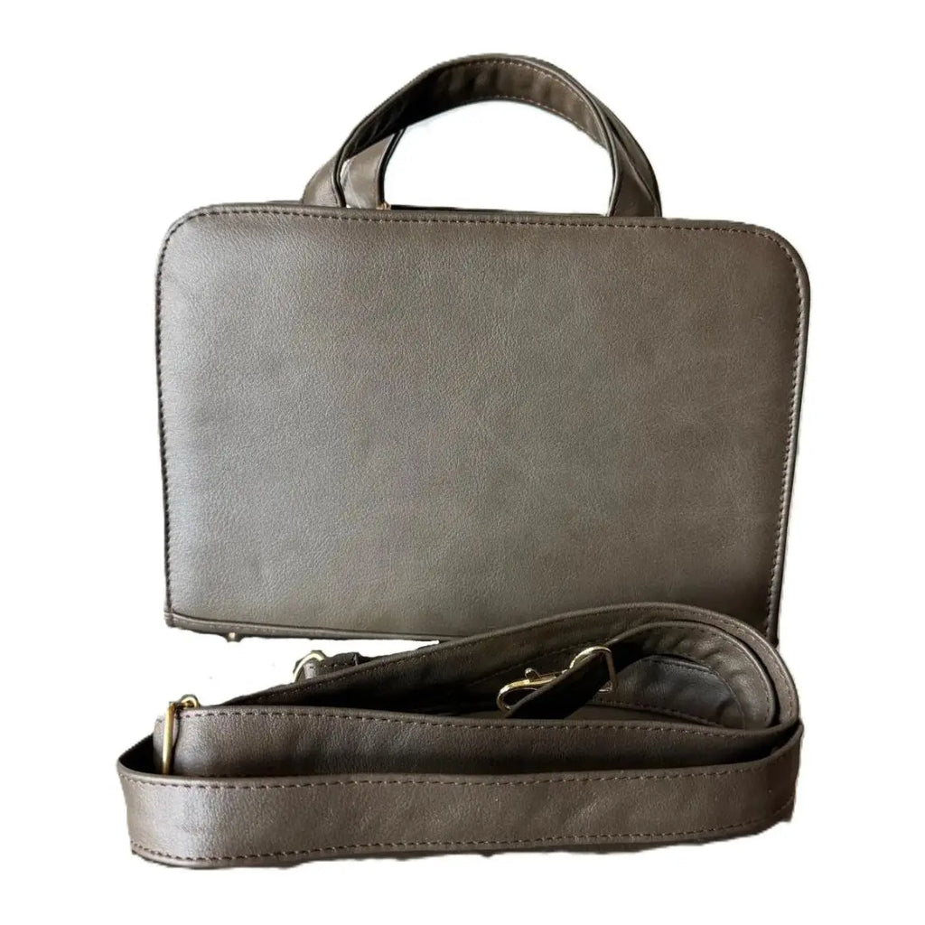Minimalist Rectangular Bag in Gray Vegetable-Tanned Leather