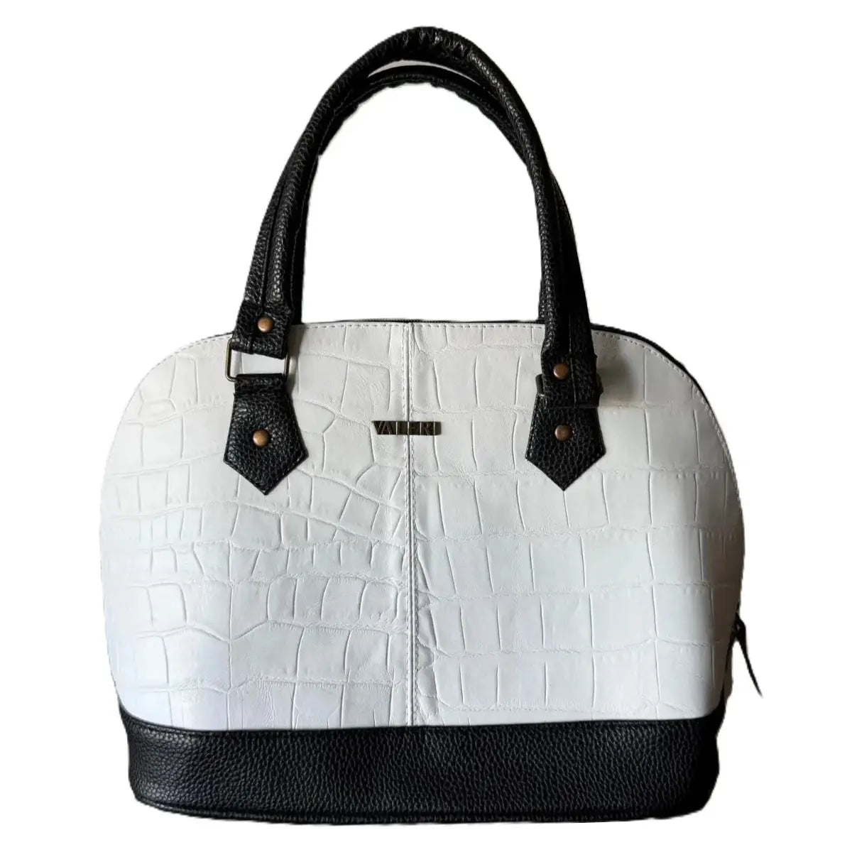 White Rectangular Bag with Chiseled Flap