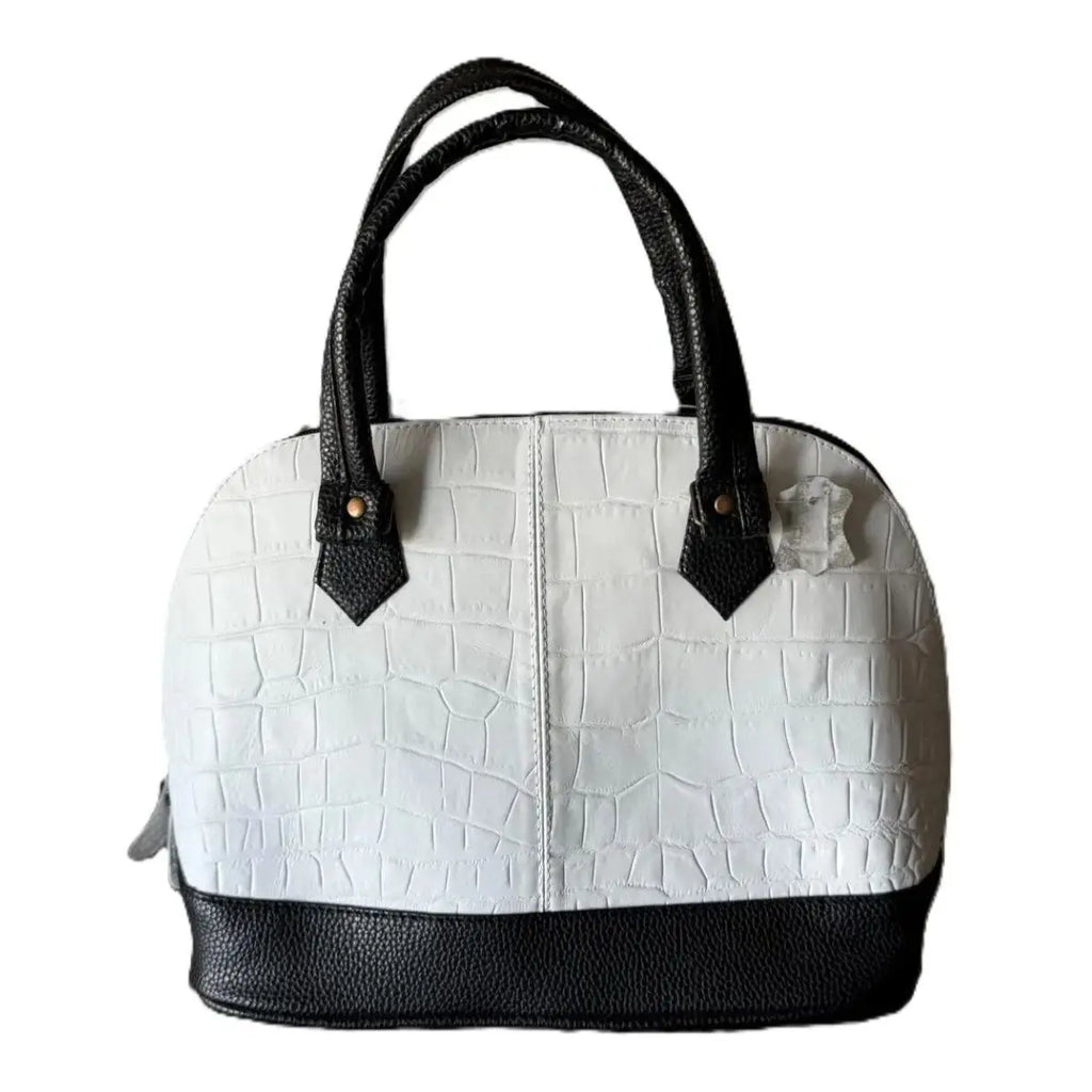 White Rectangular Bag with Chiseled Flap