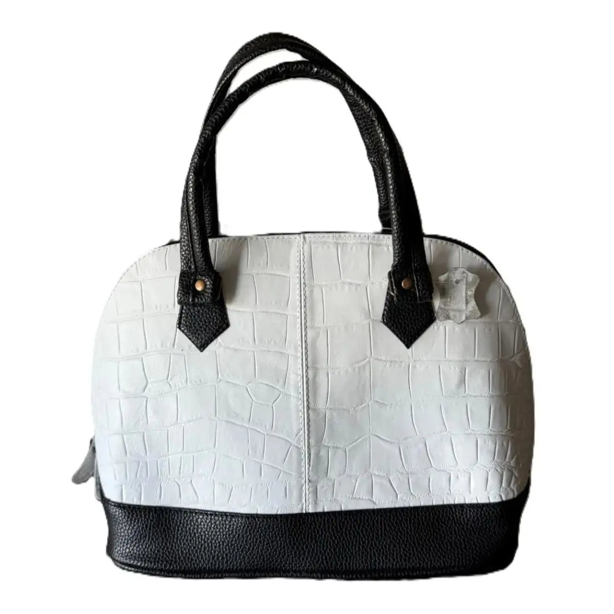 White Rectangular Bag with Chiseled Flap