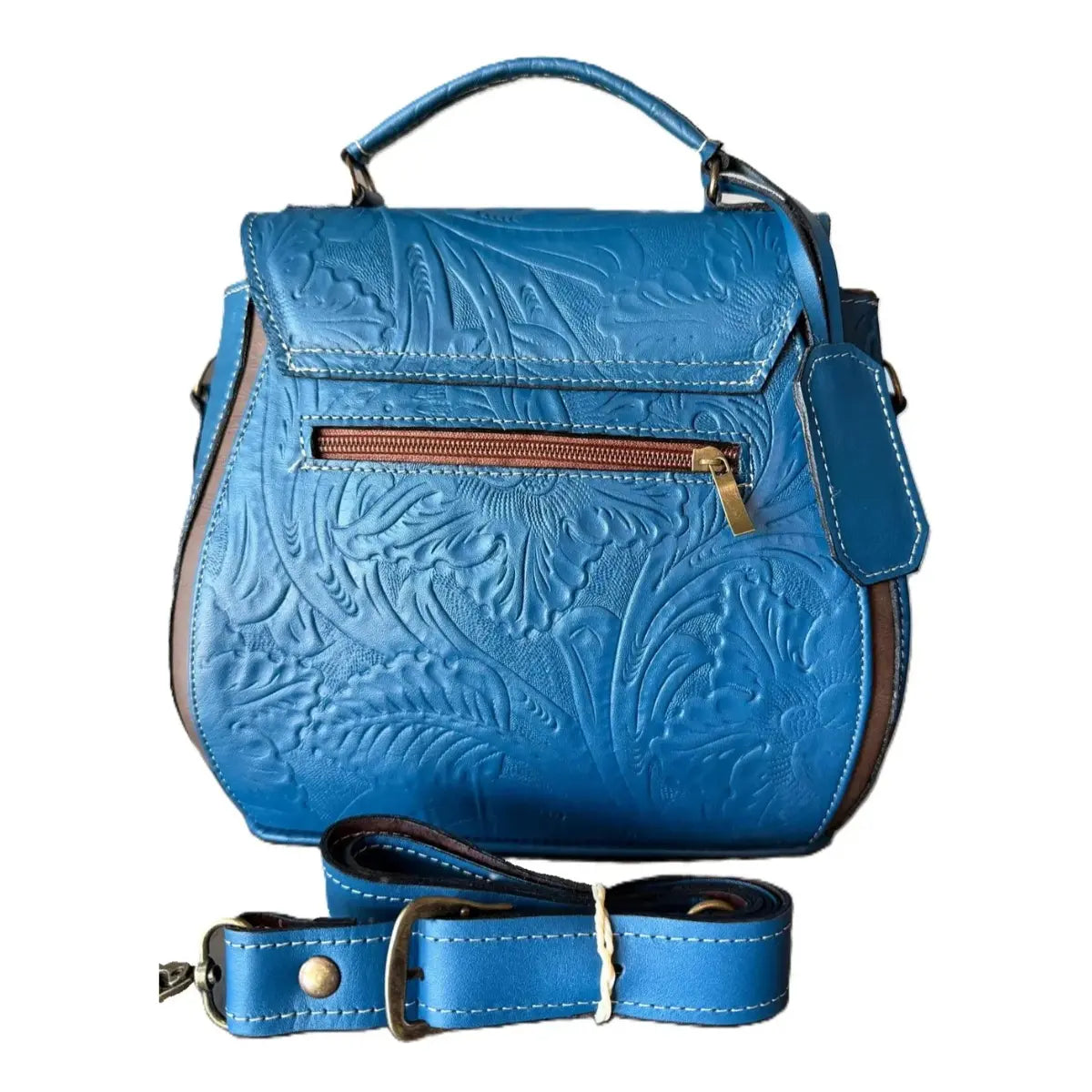 Blue "Balloon" Round Bag with Swivel Clasp