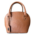Chiseled Leather Bag with Internal Dividers