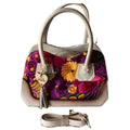 Trapezoidal Leather Bag with Handcrafted Weave