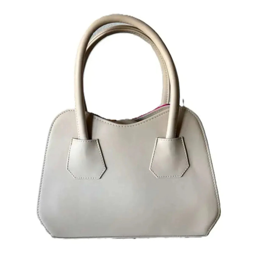 Trapezoidal Leather Bag with Handcrafted Weave