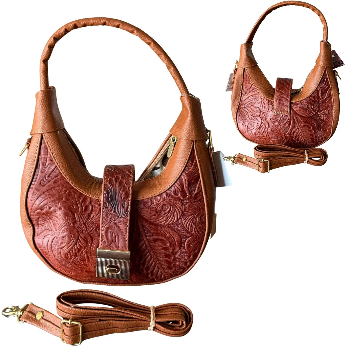 "Moon York" Half-Moon Bag - Genuine Leather