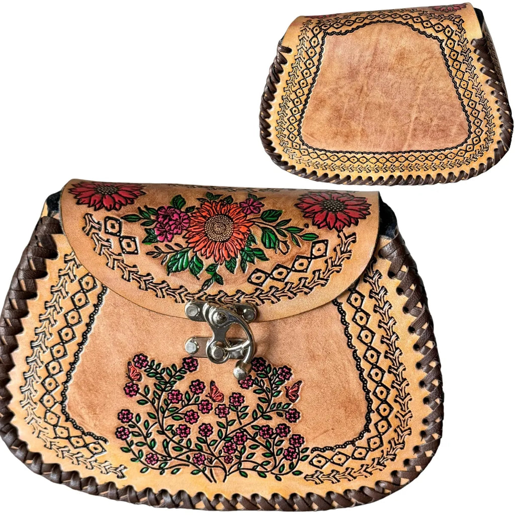 "Mari Adelina" Bag - Hand-Brushed Mini Satchel