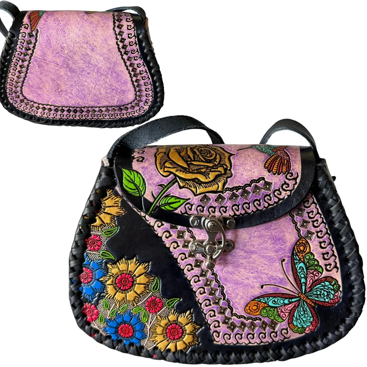 "Mari Adelina" Bag - Hand-Brushed Mini Satchel