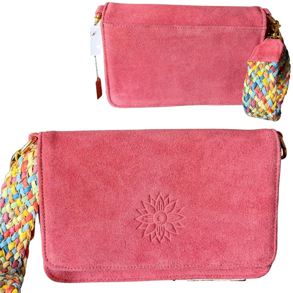 "Cross Tulum" Bag - Velvet, Leather, and Jute Handle
