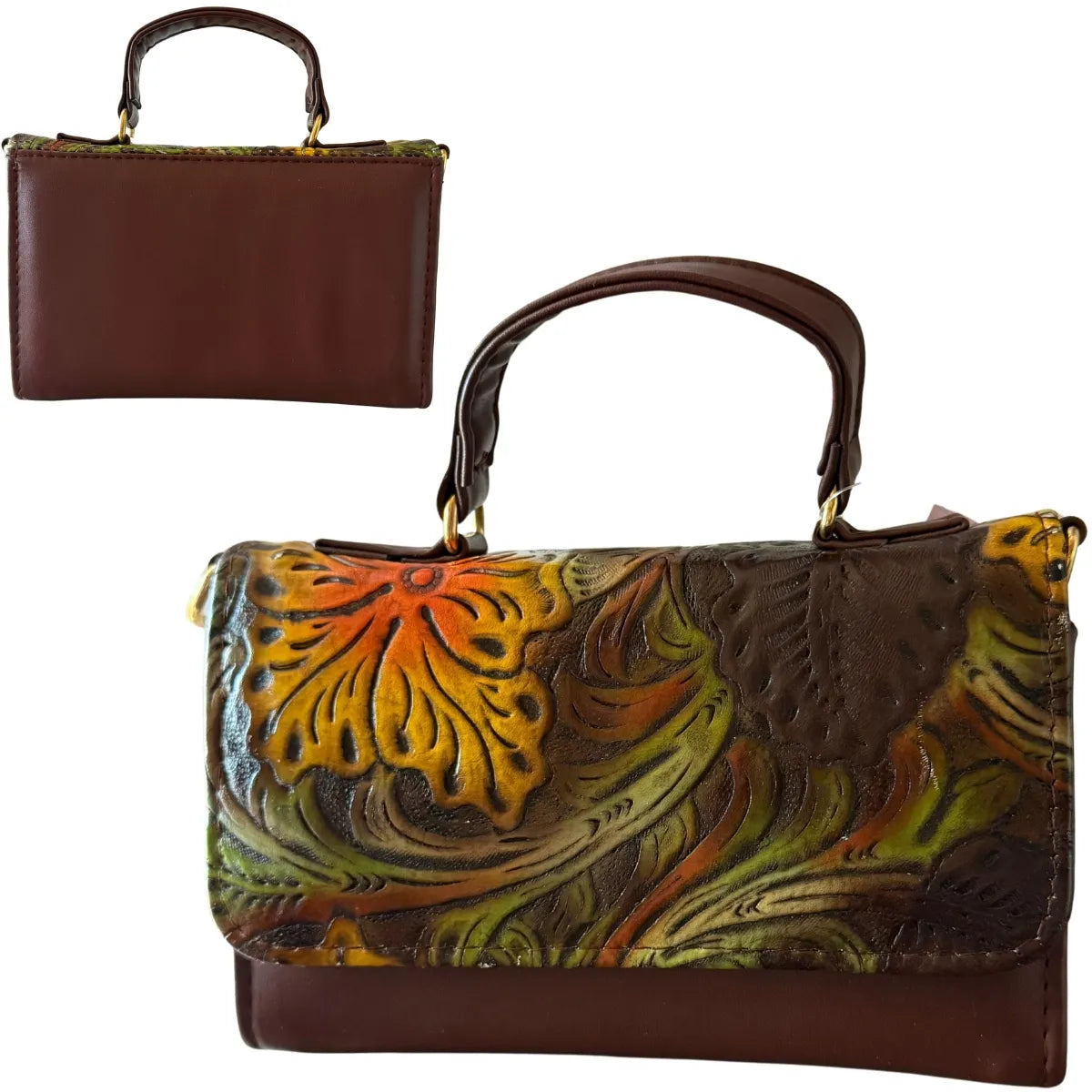 "Cross Two" Crossbody Bag - Hand-Brushed Artwork