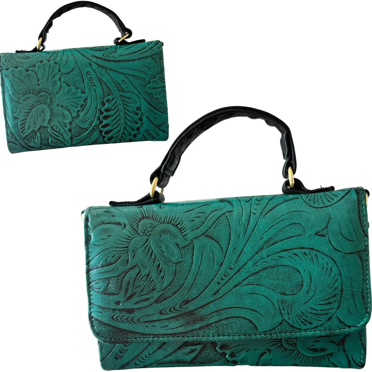 Bolsa Crossbody "Cross Two" - Cincelado Artesanal en Piel