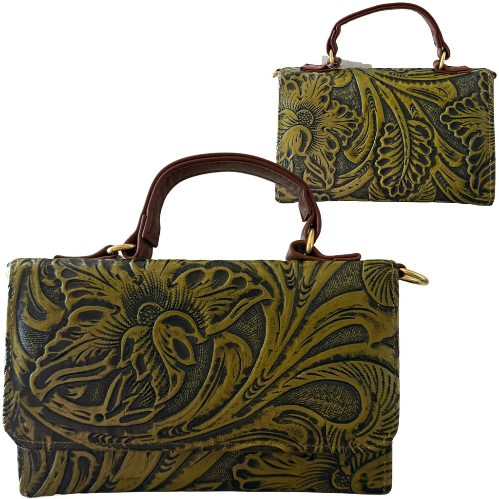 Bolsa Crossbody "Cross Two" - Cincelado Artesanal en Piel