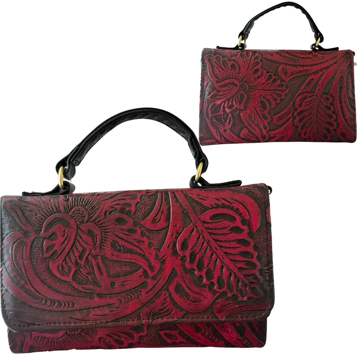 Bolsa Crossbody "Cross Two" - Cincelado Artesanal en Piel