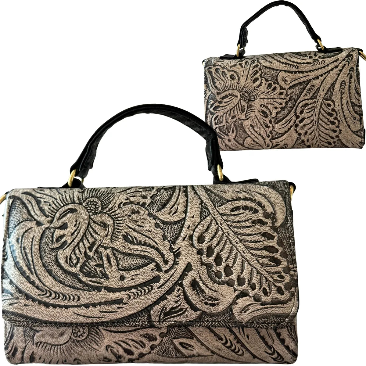Bolsa Crossbody "Cross Two" - Cincelado Artesanal en Piel