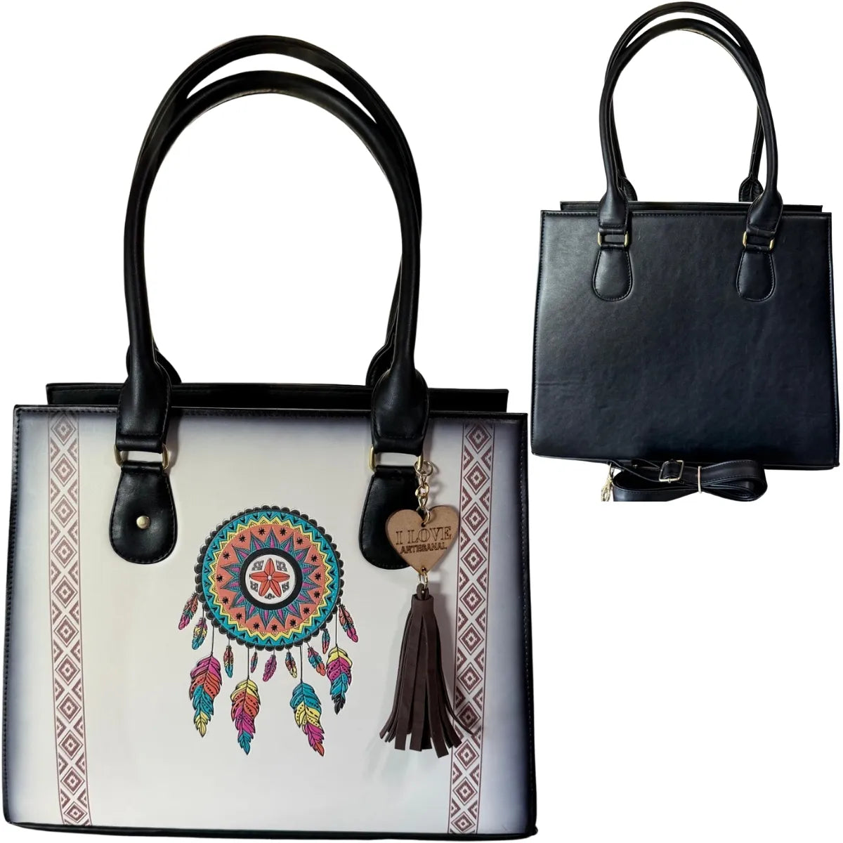 "Chula" Bag - Leather Tote with Hand-Brushed Artwork