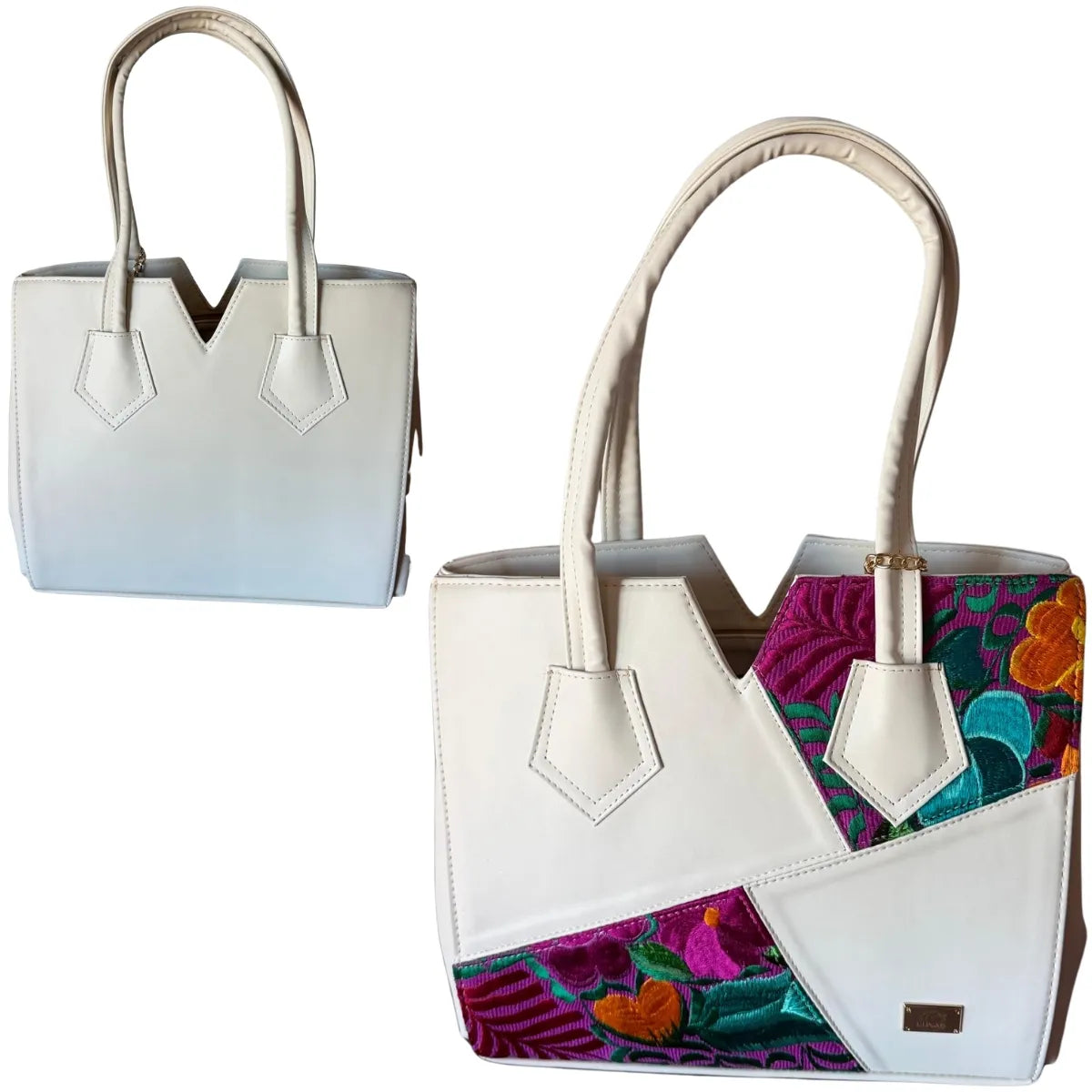 Vegan Leather Bag with Chiapas Weave - Spacious Design