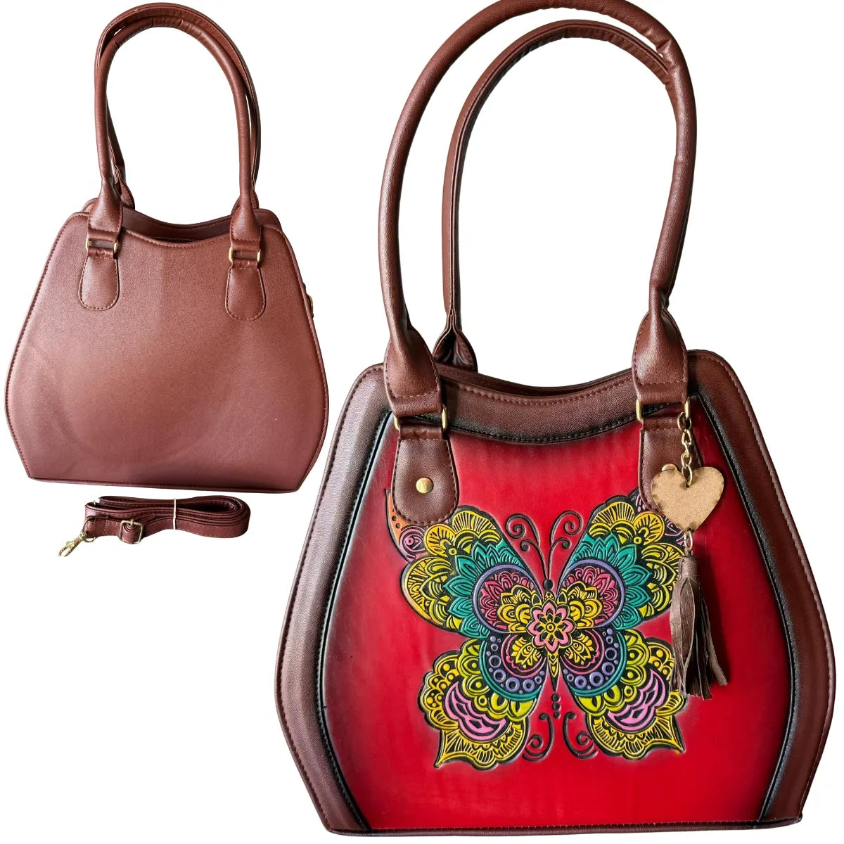 "Butterfly" Bag - Vegan Leather with Brushstroke Design