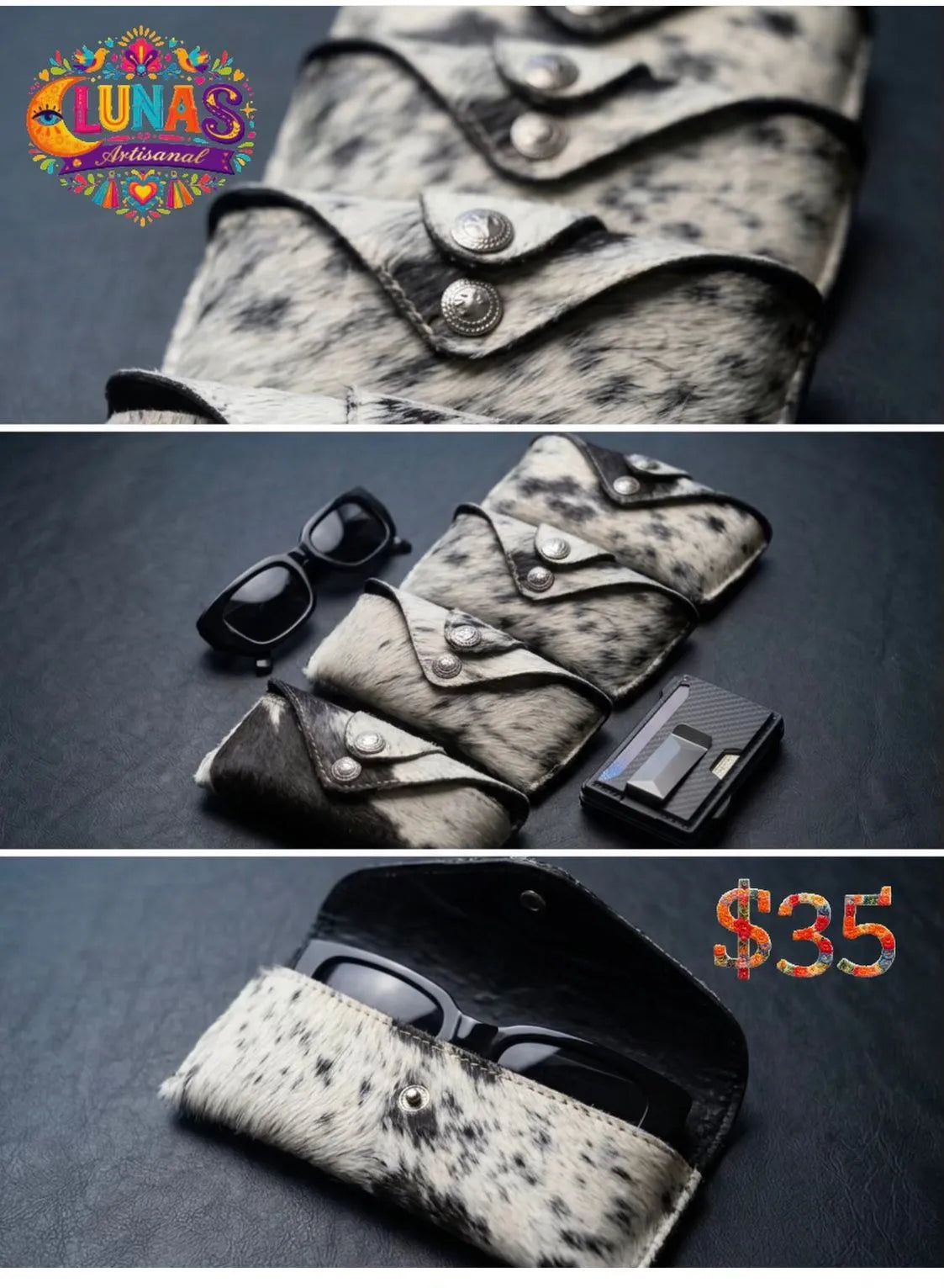 Multipurpose Leather Case with Natural Fur - Animal Print
