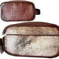 Men's Leather Armbag - Handcrafted Floral Engraving