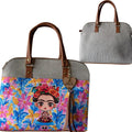 Jute Bag with Floral Design and Safety Clasp