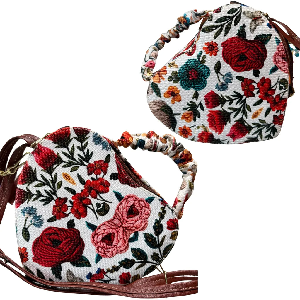 Jute Bag with Heart - Compact Handcrafted Style