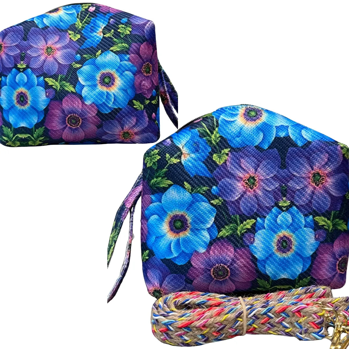 "Box-Style" Jute Bag with Floral Design