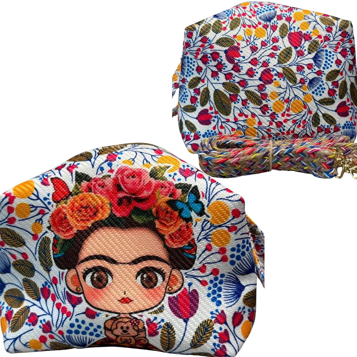 "Box-Style" Jute Bag with Floral Design
