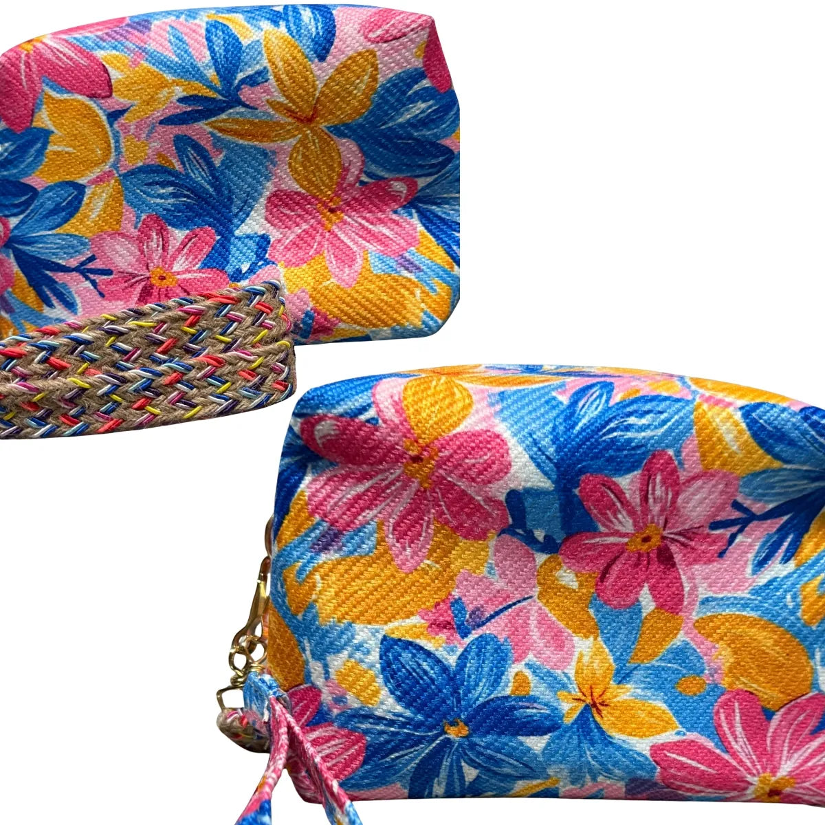 "Box-Style" Jute Bag with Floral Design