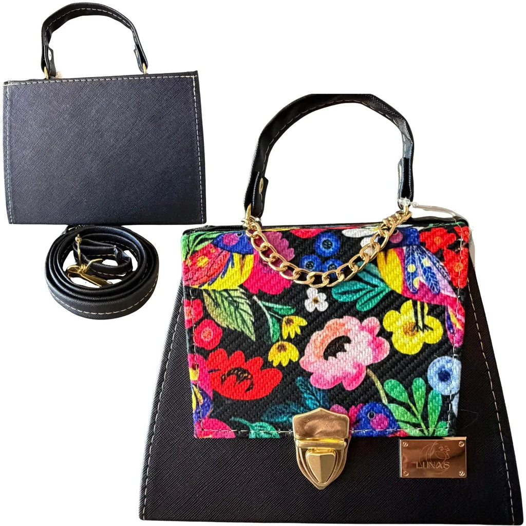 Jute Crossbody Bag - Handcrafted Floral Design