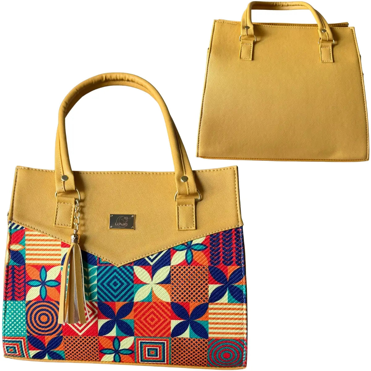 Handcrafted Jute Bag "Mexican Mosaic" - Structural Design