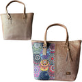 "Hexagons and Flowers" Jute Bag - Fusión Artesanal