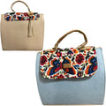 Clutch Bag with Butterfly Embroidery and Mandala Engraving
