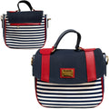 Striped Nautical-Style Bag with Red Accents