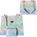 Handcrafted Watercolor-Print Handbag with Matching Coin Purse