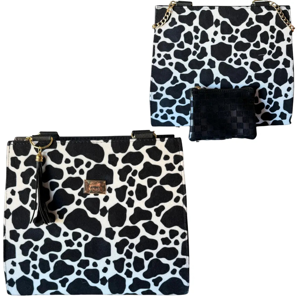 Dálmata — Cow Print Handbag with Coin Purse | Bolsa Estampado Vaca con Monedero