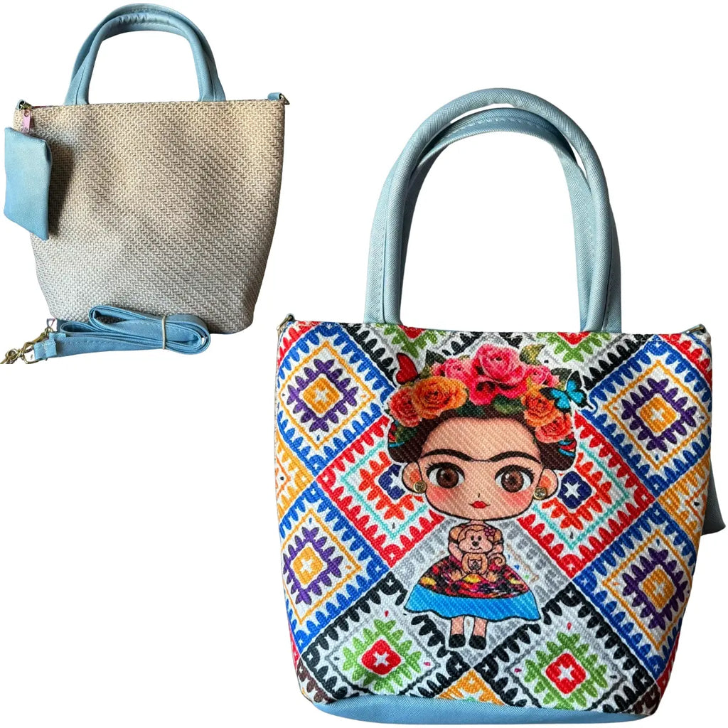 Handcrafted Frida Kahlo Tote Bag with Coin Purse