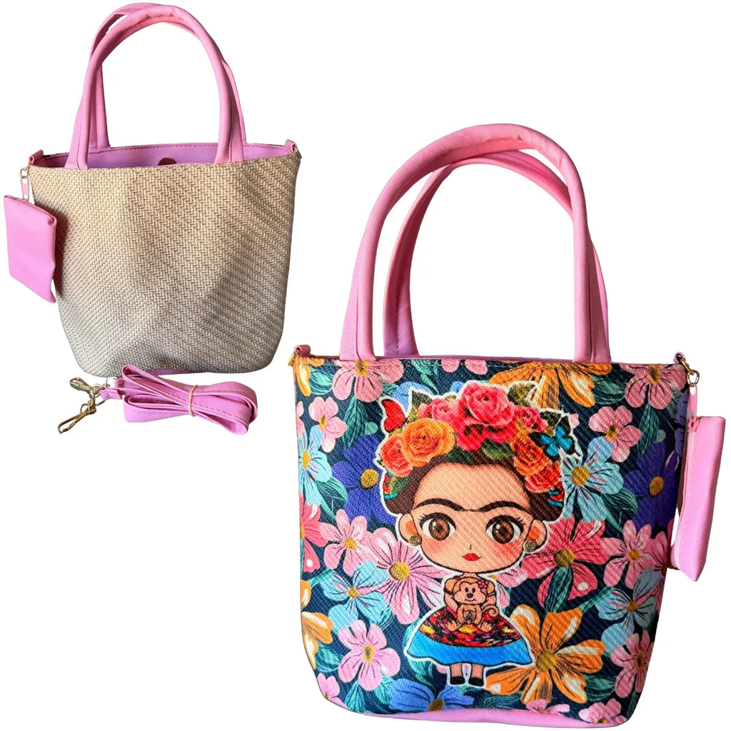 Handcrafted Frida Kahlo Tote Bag with Coin Purse
