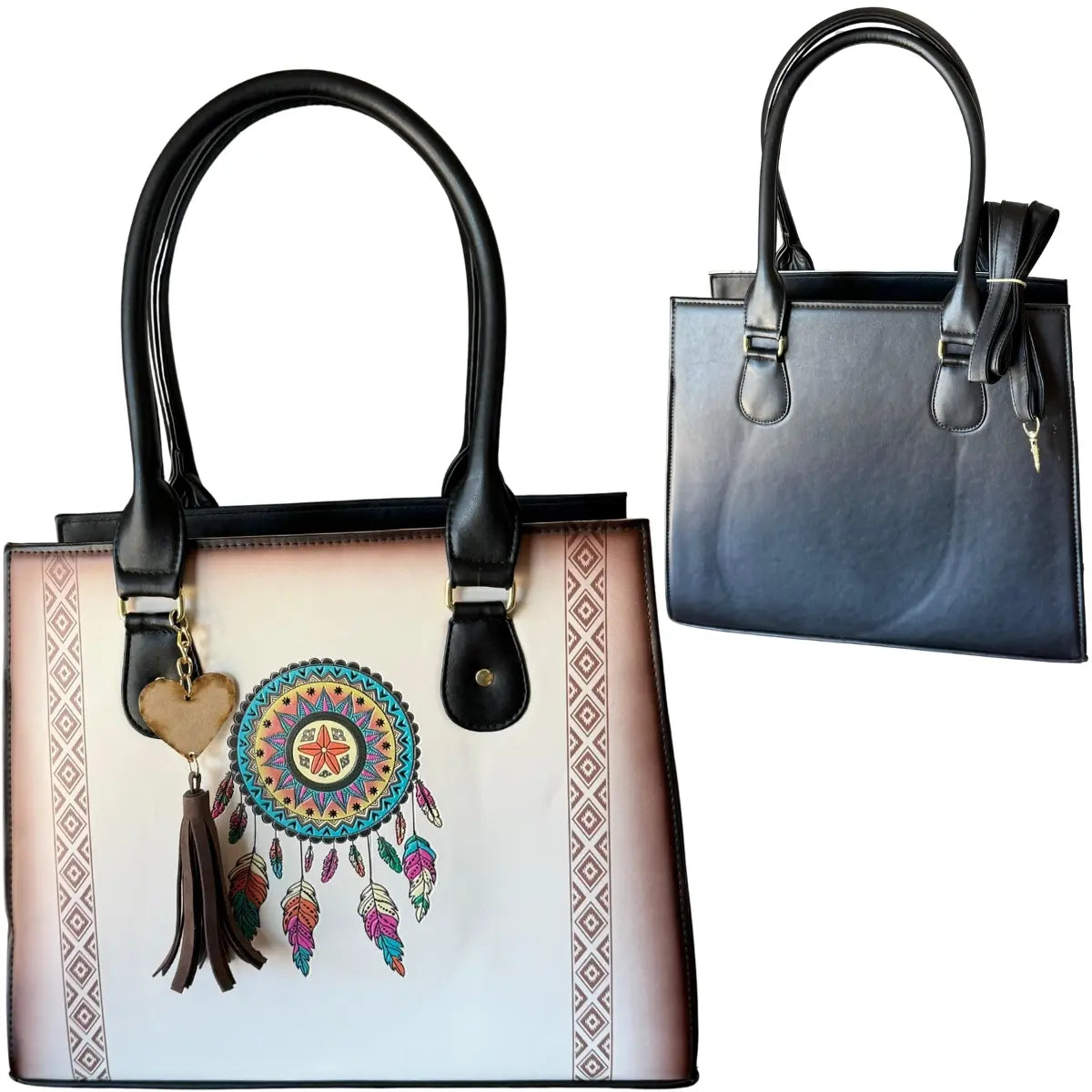 "Chula" Bag - Leather Tote with Hand-Brushed Artwork