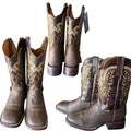 Malcreado Bulldog-Style Cowboy Boots - Chocolate Leather