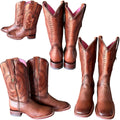 El Malcreado Women's Cowboy Boots - Shedron Waxed Leather