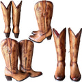 Fashion Curvi Women's Cowboy Boots - Waxed Tobacco