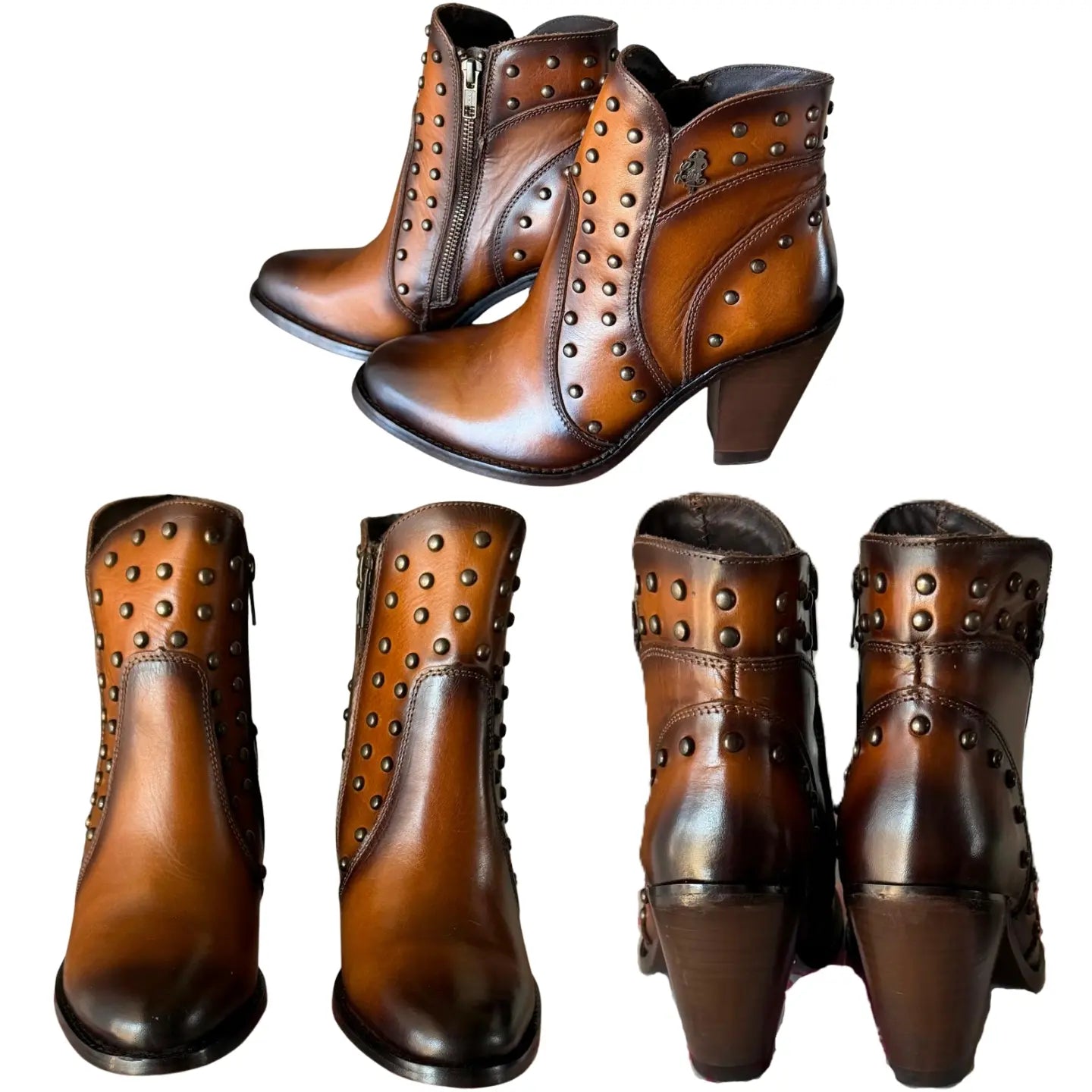 Vancouver Women's Cowboy Ankle Boots - Honey Armagnac