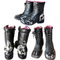 Macarena Women's Lace-Up Boots - Black with Faux Fur